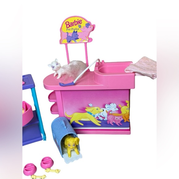 Vintage 1995 Barbie So Much To Do Pretty Pet Parlor Cat Dog Accessories Play Set - Picture 4 of 13